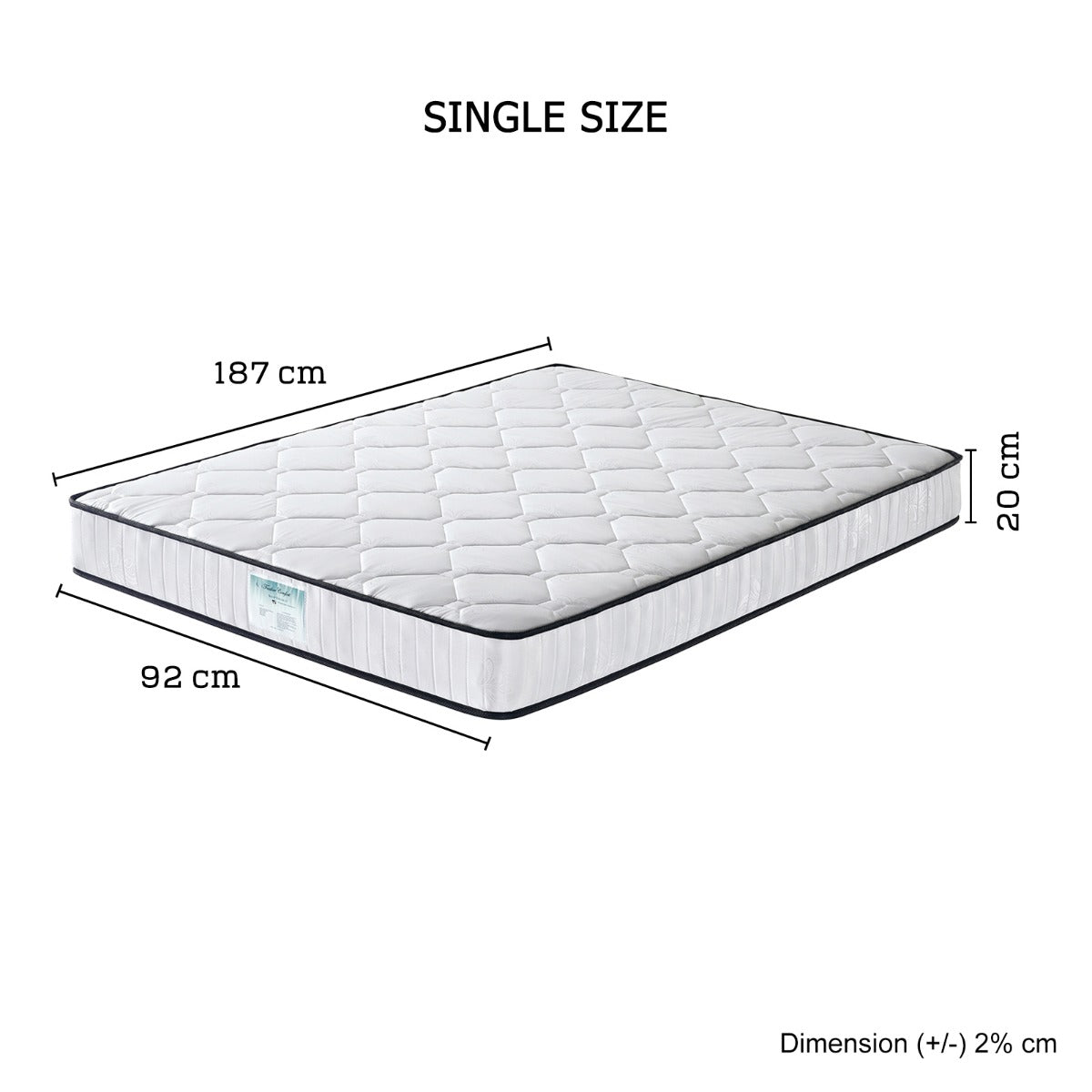 Single Size Mattress in 6 turn Pocket Coil Spring and Foam Best value